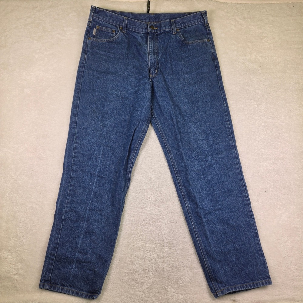 Carhartt B17 DST Relaxed Fit Straight Leg Jeans Dark Stone Blue 40x32 Mens